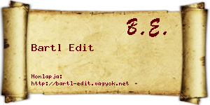Bartl Edit névjegykártya